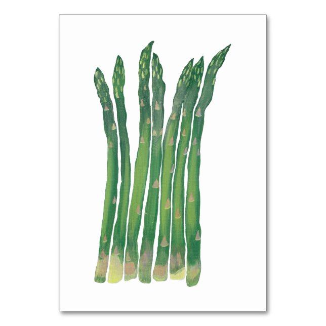 Asparagus Custom Reading Flashcards Table Number (Front)
