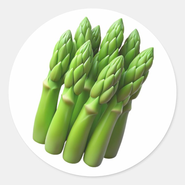 Asparagus Plastic 3D – Glossy Round Label (Front)