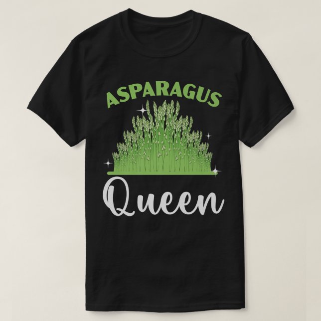 Asparagus Queen Vegan Vegetable  T-Shirt (Design Front)
