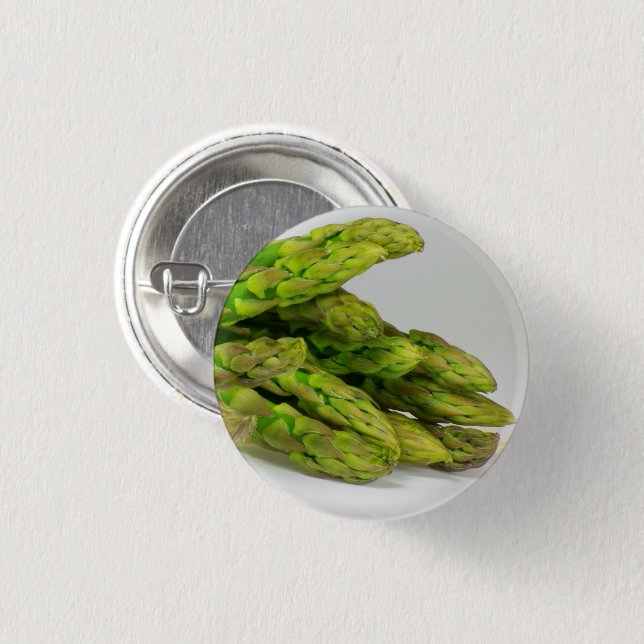 Asparagus Spear Tips 1 Inch Round Button (Front & Back)