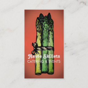 Asparagus spears vegetable vegan chef catering business card