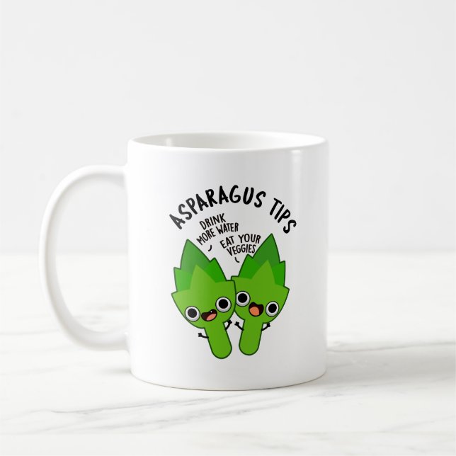 Asparagus Tips Funny Veggie Pun  Coffee Mug (Left)