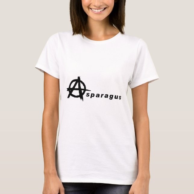 Asparagus with Anarchy Symbol T-Shirt (Front)