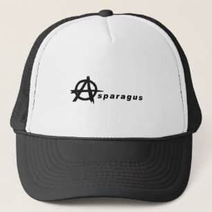 Asparagus with Anarchy Symbol Trucker Hat