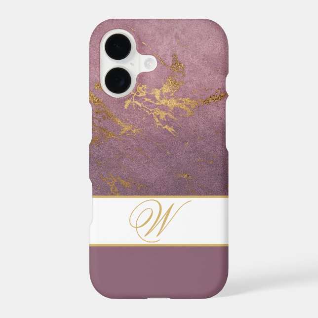 ASPECT MARBRE ROSE ET OR, MONOGRAMME ÉDITABLE (Verso)