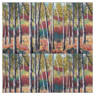 Aspen Abstract Pastel Forest Fabric