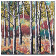 Aspen Abstract Pastel Forest Fabric