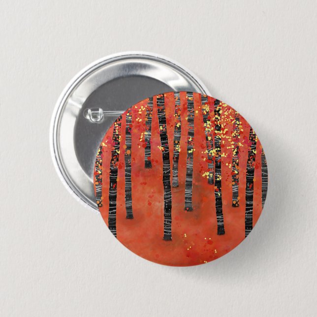 Aspen Birch Forest 2 Inch Round Button (Front & Back)