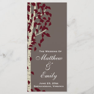 Aspen Birch Trees Wedding Program