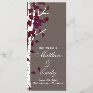 Aspen Birch Trees Wedding Program