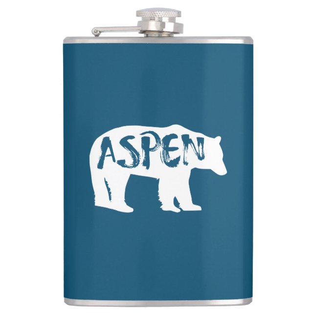 Aspen Colorado Bear Hip Flask (Front)