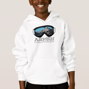 Aspen Colorado black snow goggle boys hoodie