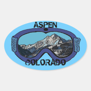 Aspen Colorado blue snow goggles stickers