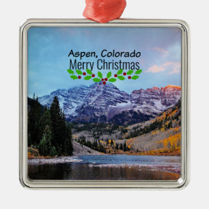 Aspen, Colorado Christmas Metal Ornament