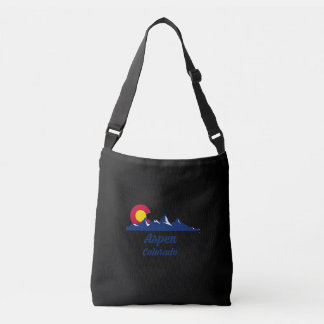 Aspen Colorado CO Flag 2021 Road Trip Ski Hiking Crossbody Bag