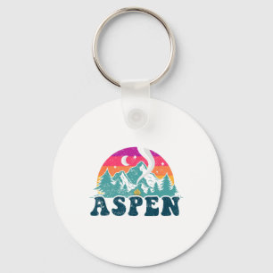 Aspen Colorado Co Mountain Skiing Vintage 80s Aspe Keychain
