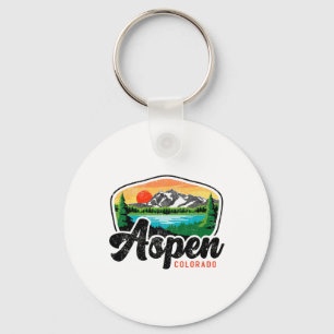 Aspen Colorado Co Mountain Skiing Vintage 80s Aspe Keychain