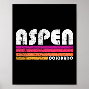 Aspen Colorado Co Mountain Skiing Vintage 80s Aspe Poster