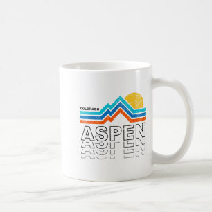 Aspen colorado co mountain skiing vintage 80s coffee mug