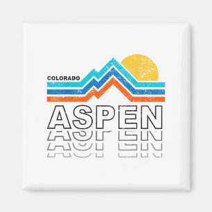 Aspen colorado co mountain skiing vintage 80s magnet