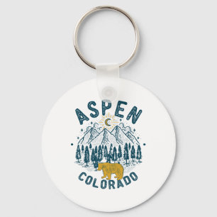 Aspen Colorado Co Mountain Skiing Vintage Aspen Sk Keychain