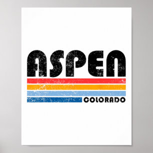 Aspen Colorado Co Mountain Skiing Vintage Aspen Sk Poster