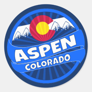 Aspen Colorado mountain burst sticker