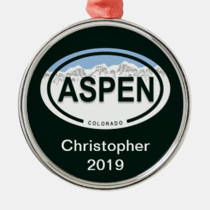Aspen Colorado Mountain Tag Ornament