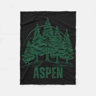 Aspen Colorado Mountains Ski Pine Tree Outdoor Usa Fleece Blanket