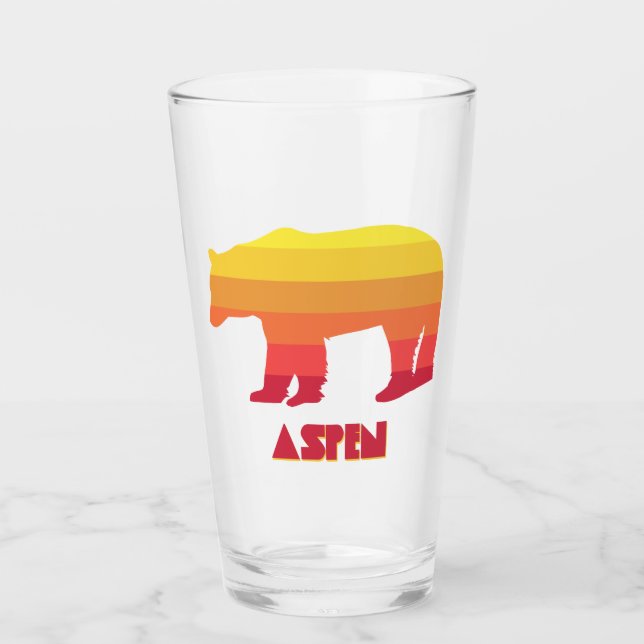 Aspen Colorado Rainbow Bear Glass (Front)