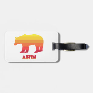 Aspen Colorado Rainbow Bear Luggage Tag