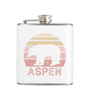 Aspen Colorado Retro Bear Hip Flask
