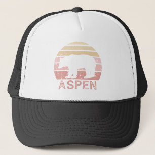 Aspen Colorado Retro Bear Trucker Hat