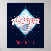 Aspen Colorado Retro Skier Vintage USA Ski