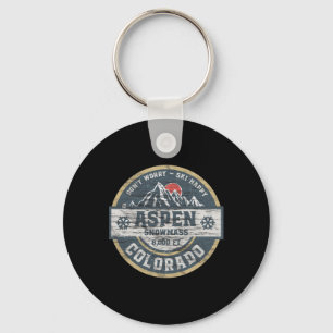 Aspen Colorado Rocky Mountains Tee Hiking Camping Keychain