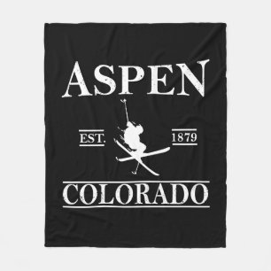 Aspen Colorado ski Fleece Blanket