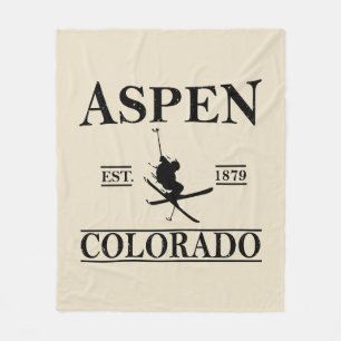 Aspen Colorado ski Fleece Blanket