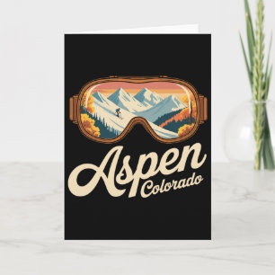 Aspen Colorado Ski Goggles - Retro Skiing Souvenir Card