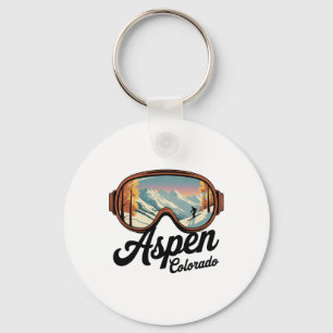 Aspen Colorado Ski Goggles - Retro Skiing Souvenir Keychain