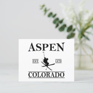 Aspen Colorado ski Holiday Postcard