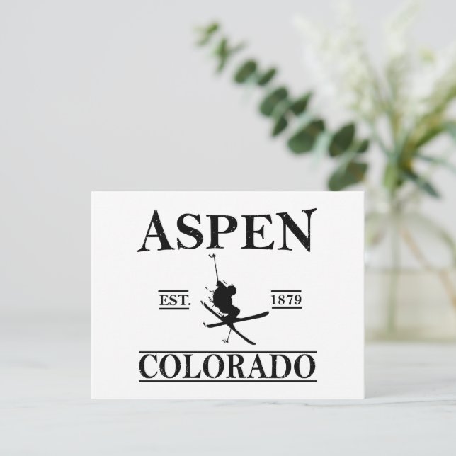 Aspen Colorado ski Holiday Postcard (Standing Front)
