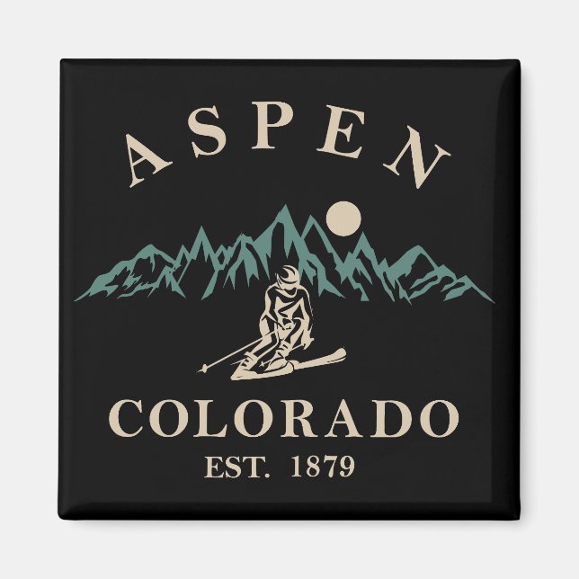 Aspen Colorado ski Magnet (Front)
