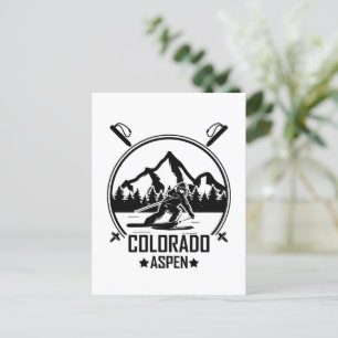 Aspen Colorado Ski Postcard