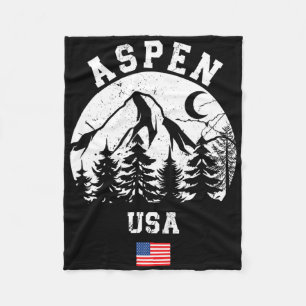 Aspen Colorado Ski Resort Alpine Skiing American F Fleece Blanket