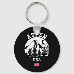 Aspen Colorado Ski Resort Alpine Skiing American F Keychain