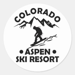 Aspen Colorado ski resort Classic Round Sticker