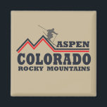 Aspen Colorado ski resort Magnet<br><div class="desc">Begin your fantastic trip to Aspen Colorado and Rocky Mountains National Park with this original and unique graphic design that is a perfect gift idea for men, women, and kids to hike and enjoy the great outdoor winter views. You're about to experience some of the best scenery in America. This...</div>