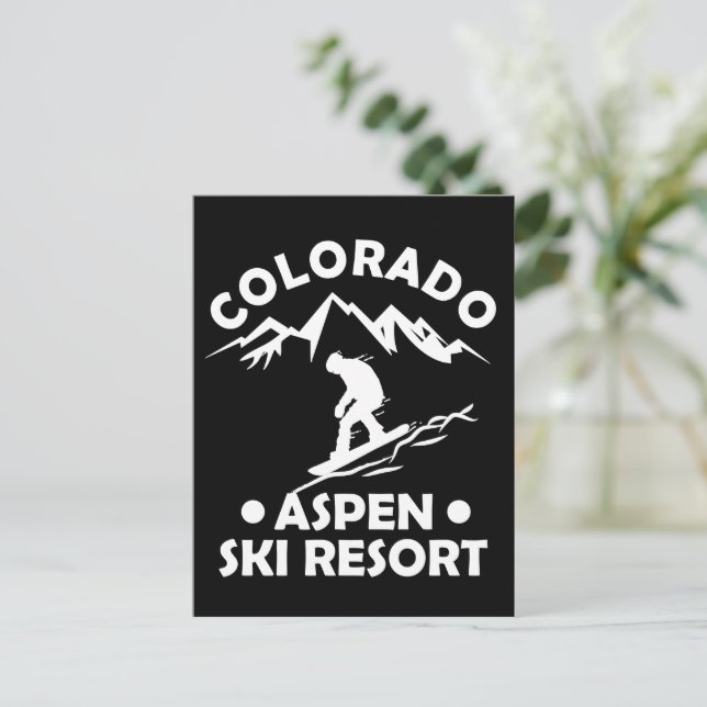 Aspen Colorado ski resort Postcard (Standing Front)