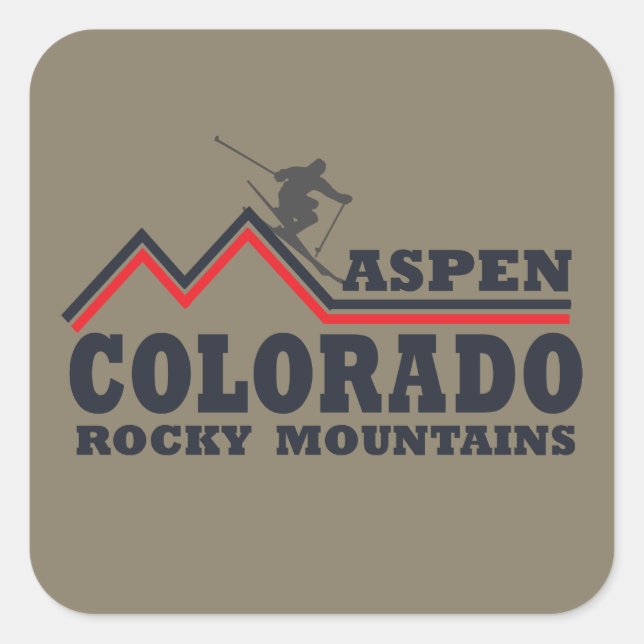 Aspen Colorado ski resort Square Sticker (Front)