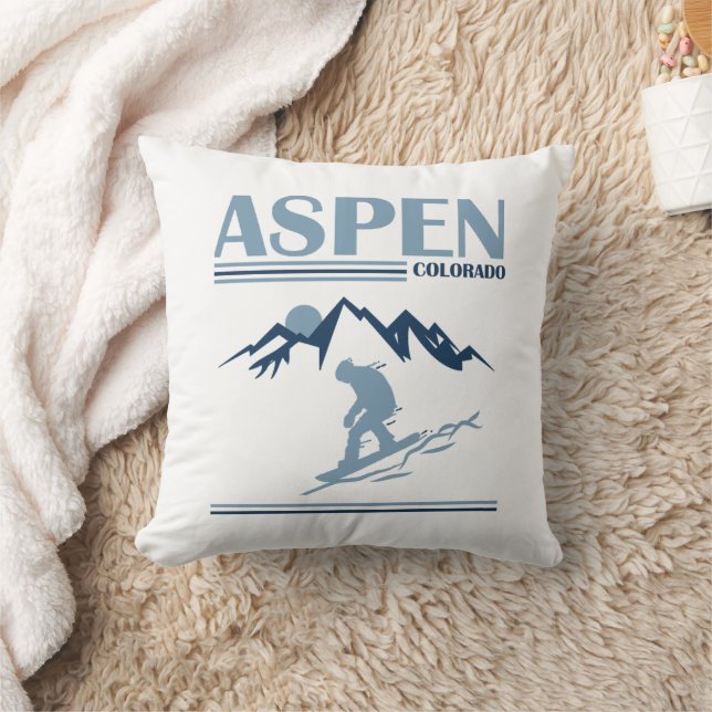 Aspen Colorado ski resort Throw Pillow (Blanket)